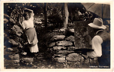 Motivo Ticinese Man Painting Beautiful Woman Outdoors 1930 RPPC German Postcard picture