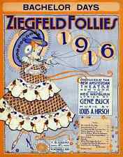 Metal Sign Ziegfeld Sheet Music Ziegfeld Follies Of 1916 Bachelor Da A4 12x8 Alu picture