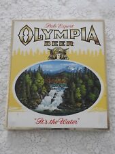 Olympia Beer Its The Water Plastic Wall Sign 1970s Vintage Man Cave USA picture