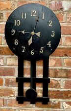 Antique Original ARTS AND CRAFTS Mission Ebonized Wall Clock Sold as Seen picture