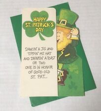 Vtg Unused Happy St. Patricks Day Card  1979 American Greetings Drinking 937A picture