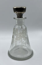 Antique Signed Hawkes Cut Glass Perfume Bottle with Sterling Silver Parfum 2012 picture
