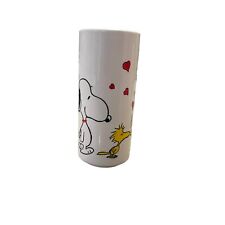 VTG Snoopy Woodstock Peanuts Love Is What Its All About Tall Mug White 1965 picture