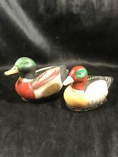 Pair of Vintage Mallard Duck Valet Clothes Lint Brushes Decoys picture