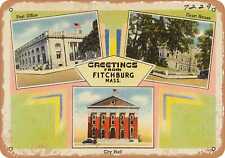 Metal Sign - Massachusetts Postcard - Greetings from Fitchburg, Mass. picture