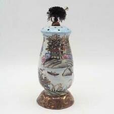 Antique Floral Hand Painted Nippon Vase Hat Pin Holder Morimura 