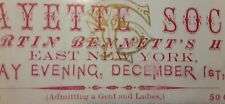 1875 EAST NEW YORK LONG ISLAND  Brooklyn Bennett's Hotel Lafayette Social Ticket picture