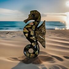 Vintage Resin Abalone Shell Seahorse Decorative Wall Hanging picture