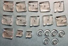 13 Vintage Clear Shank Square Plastic Buttons & 6 Clear Glass Round 2 Hole picture