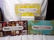 Set of 3 Vintage 70's & 80's Kleenex Man Size 3 Ply 12 x 11 in 60 Facial Tissues picture