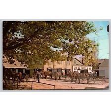 Postcard OH Sugarcreek Old Fashioned Parking Lot Horse And Buggies Amish picture