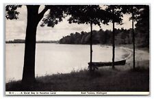 East Tawas Michigan ~ Quiet bay with Canoe ~ Camp site , fishing lake sports picture