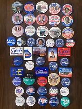 50 Different 2000 Al Gore Presidential Campaign Buttons Dealer Lot Joe Lieberman picture
