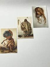 Native American Indian Postcards Lot07, Hidatsa Warriors From 1957, Wooden Mask picture