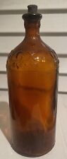 Vintage 32 ounce Amber Clorox Bottle. Nice. With Cork picture