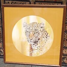 'The Hunted' Phil Prentice 1970s Leopard Cheetah Cat Matted Framed Art Print 30