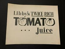 Vintage Libby's Tomato Juice Advertising Pen On Paper Signed Frank Liska picture