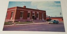 1960s postcard United States Post Office Portales NM old truck street view picture