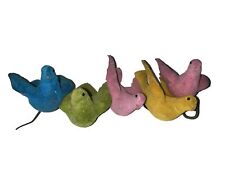 5 flocked RARE COLORS doves birds Christmas Easter  ornaments 4
