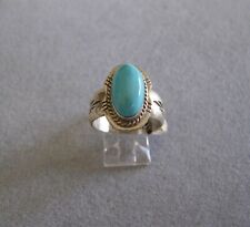 Wigwam Traders Turquoise Stone Ring Size 8 in Sterling Silver: #K6011 picture