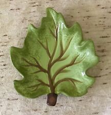 Oak Leaf  plate Style Eyes Harvest Leaves Hand painted Green Leaf For Candies picture