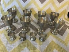 VINTAGE WMF Rein Zinn PEWTER CUP SET OF 8 Cups & 4 Egg Cups picture