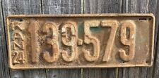 1924 KANSAS LICENSE PLATE ANTIQUE 96 YEARS OLD, #139579 picture
