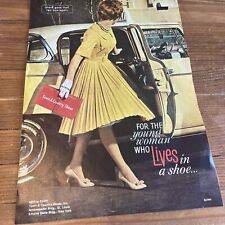 Vintage 1960 Town & Country Magazine Ad Lady In Yellow Dress Yellow Car Ephemera picture