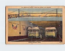 Postcard The Ambassador Bridge And Detroit-Windsor Tunnel picture