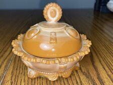 Carmel Chocolate Slag Imperial Glass Butter Dish Dewey Pattern picture