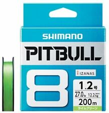 Shimano Pitbull X8 Lime Green 200m 27.0lb(12.2kg) #1.2 Braided PE Line japan picture