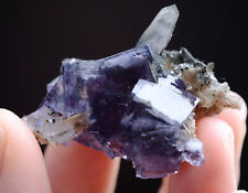 23g Natural Bismuthite Purple FLUORITE & Crystal Mineral Specimen/ Yaogangxian picture