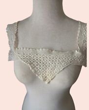 Antique Crochet 1920s Chemise Insert Lace Collar Lingerie Vintage Tea Dress  picture