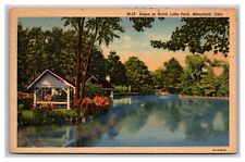 Mansfield OH Ohio Scene in North Lake Park M-15 Linen Postcard Posted 1952 picture