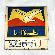 La Mouette Matchbook Zurich Switzerland Vintage Wood Match Advertisement picture