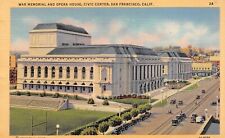 D2275 War Memorial & Opera House, Civic Center, San Francisco, CA 1932 Linen PC picture
