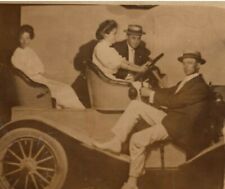 C1908 RPPC. Novelty Photo. Glamour Girls & Handsome Men Early Motor Car Postcard picture
