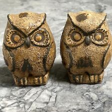 Vintage INARCO Textured brown Owl  Salt & Pepper Shakers picture