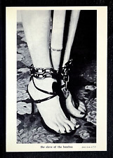 Taschen Postcard Bizarre Magazine Bondage Slave Of The Bamboo Woman's Feet Chain picture