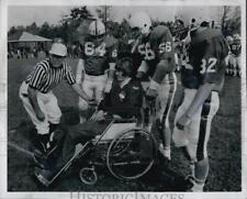1972 Press Photo Scott Marcy,  Coach Bill Haines Before Football Game at Saugus picture