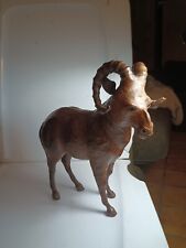Antique Real  Leather Mountain Goat 13”Statue Figure Early 20th Century picture