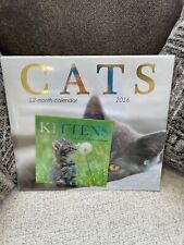New in Package 2016 Cat Wall Calendar 12