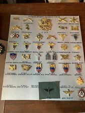 FANTASTIC  Circa 1975 US Army Rank and Regiment Insignia 236 Piece Lot picture