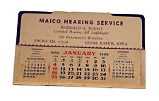 1959 Vintage Maico Hearing Service Cedar Rapids Iowa Desk Calendar picture