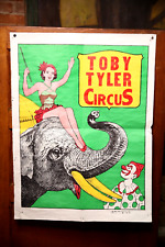 Vintage Circus poster clown elephant lady acrobat banner carnival Toby Tyler picture