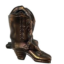 Vintage Bronze Cowboy Boots Pair Toothpick Holder  picture