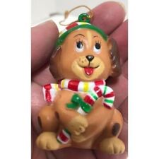WA Puppy Dog Christmas Cuties ornament 1985 Vintage Hong Kong Candy Cane brown picture