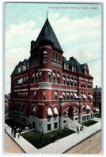 1909 Municipal Courts Building Exterior Building Road Detroit Michigan Postcard picture