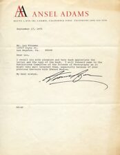 ANSEL ADAMS Typed Letter Signed Photographer Edward Weston    picture