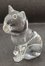 PRINCESS HOUSE CRYSTAL GLASS CAT KITTEN FIGURINE PAPERWEIGHT GERMANY picture